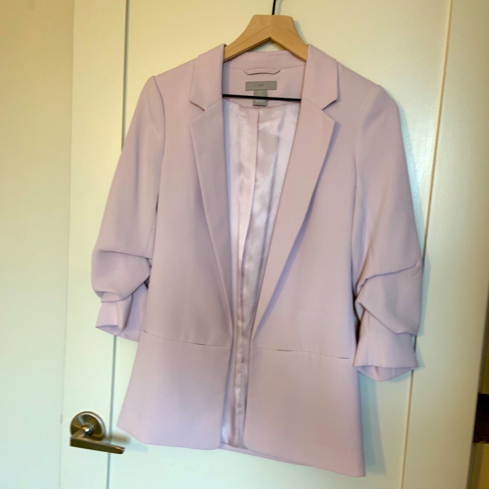 H&M Pink Blazer with gathered sleeves